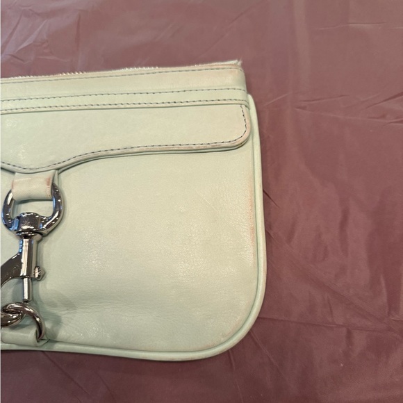 Rebecca Minkoff Skinny MAC wristlet Mint Green w/ Silver hardware MSRP $125 - Picture 2 of 8